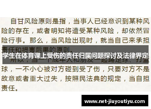 学生在体育课上受伤的责任归属问题探讨及法律界定